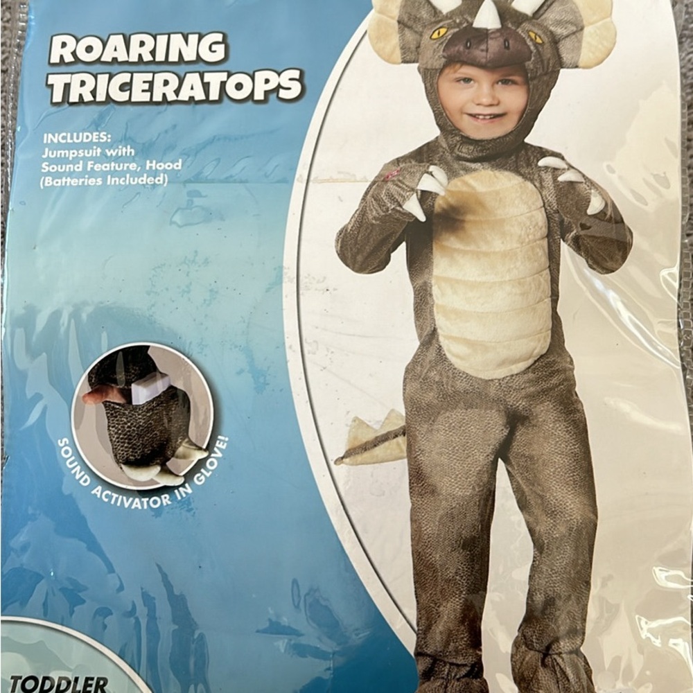 2T triceratops dinosaur costume